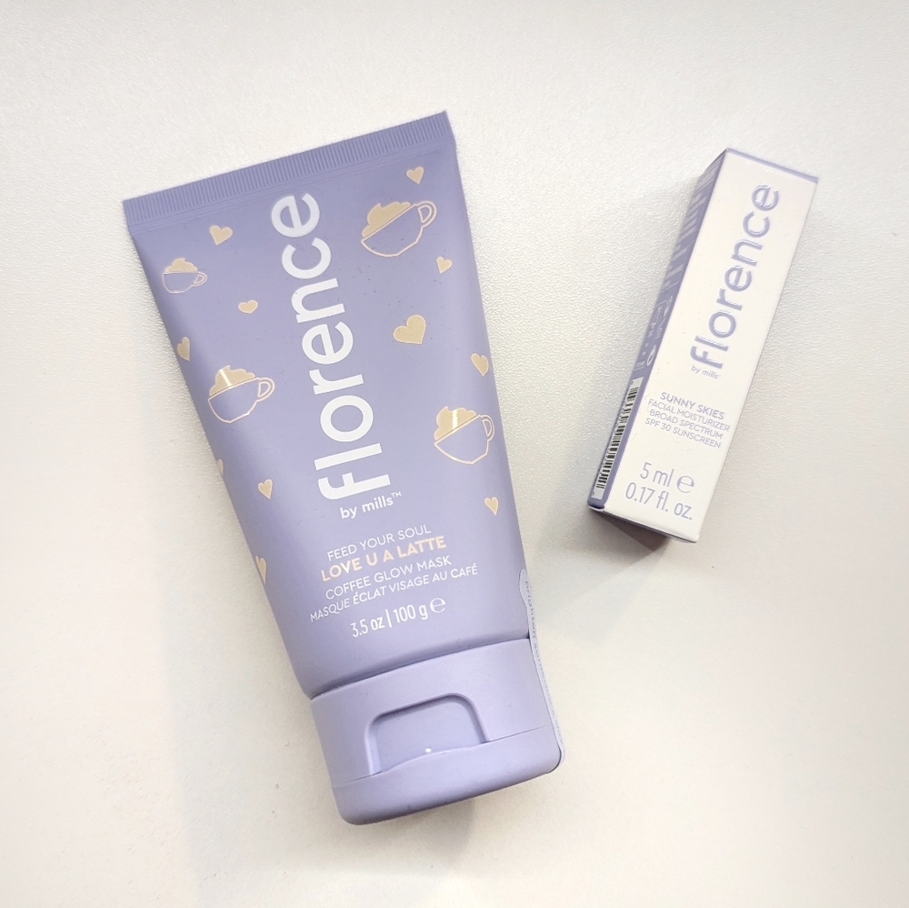 florence by mills | Love U A Latte Coffee Glow Mask & Sunny Skies SPF 30 Cream